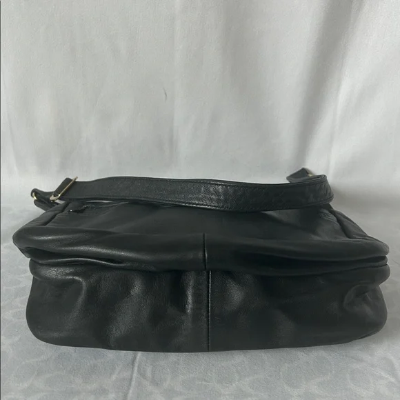 D'Onofrio Classic Black Leather Travel Shoulder Bag Purse 🌺🌺 - Picture 3 of 7